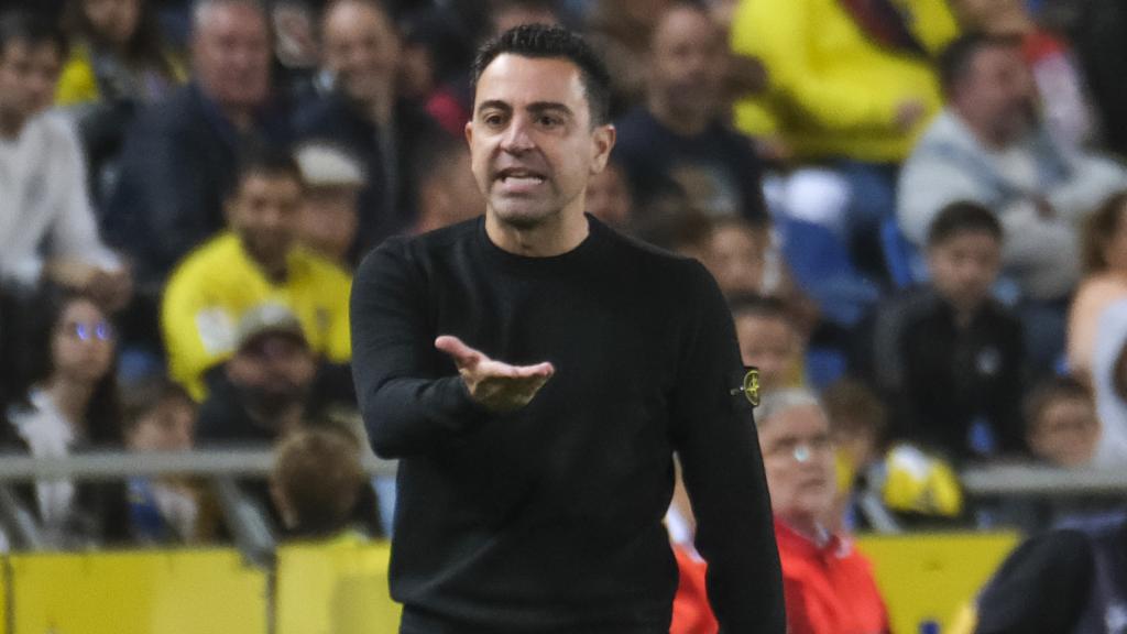 Xavi Hernández protesta durante la vista del Barça a Las Palmas