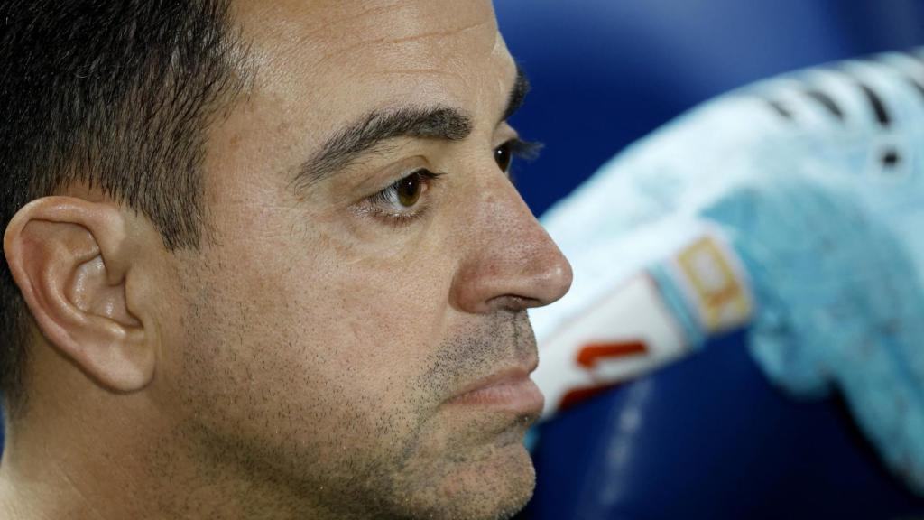Xavi, durante un partido.