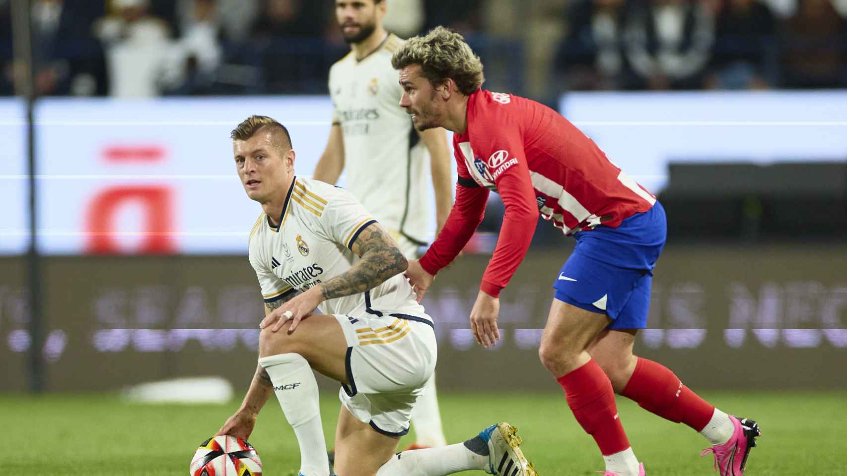 Toni Kroos, durante el derbi ante el Atlético de Madrid en la Supercopa de España