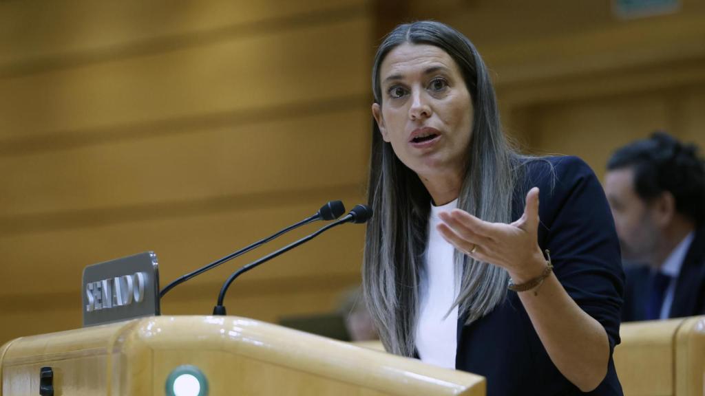 La portavoz de Junts, Míriam Nogueras, interviene en el pleno del Congreso, reunido excepcionalmente en el Senado.