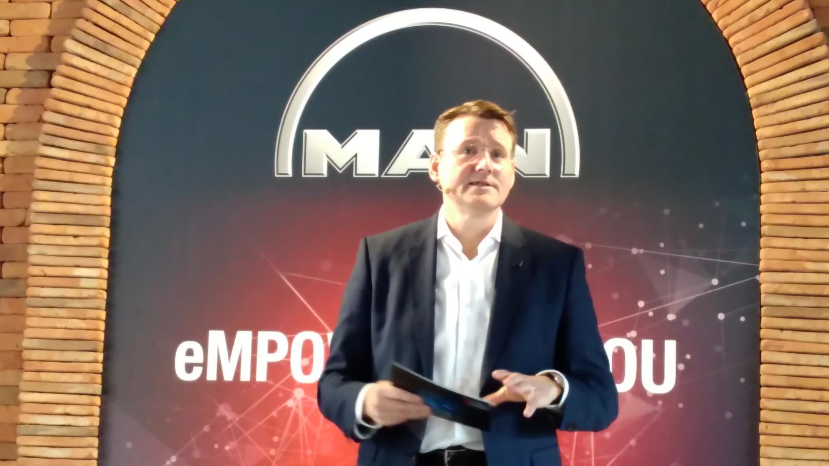 El CEO de MAN, Alexander Vlaskamp, durante su paso por Madrid.