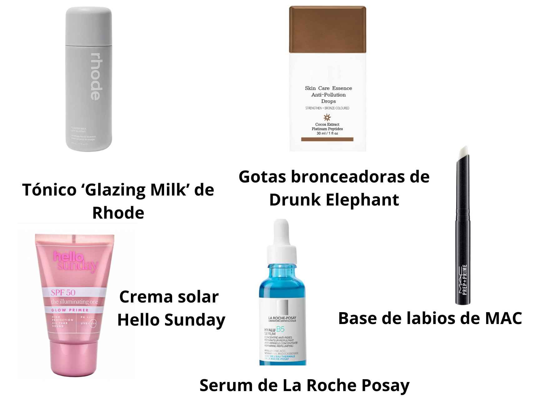Productos para preparar la piel