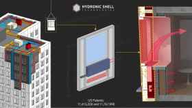 Los módulos de Hydronic Shell se instalan como una segunda fachada
