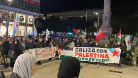 Concentración en apoyo a Palestina en el Obelisco este miércoles 10 de enero.