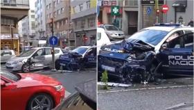 Un herido leve en A Coruña tras un choque entre un coche de la Policía Nacional y otro vehículo