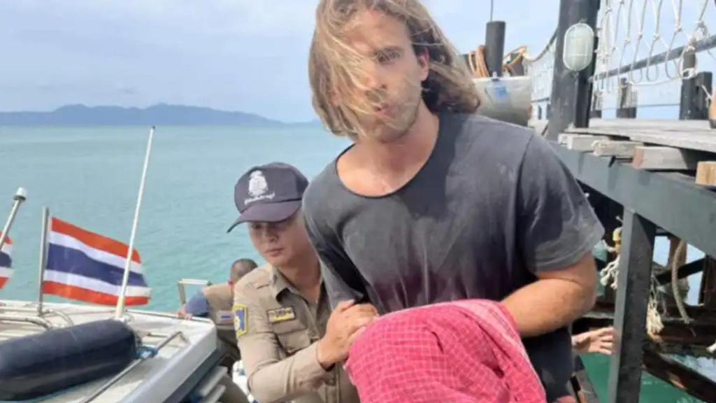Daniel Sancho tras ser detenido en Tailandia.