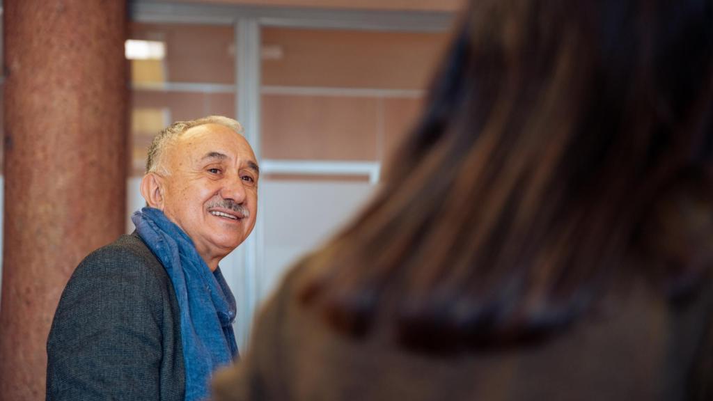 El secretario general de UGT, Pepe Álvarez, durante un desayuno informativo