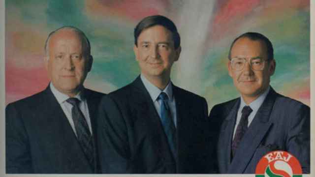 Arzalluz, Anasagasti y Ardanza, en un viejo cartel electoral del PNV.