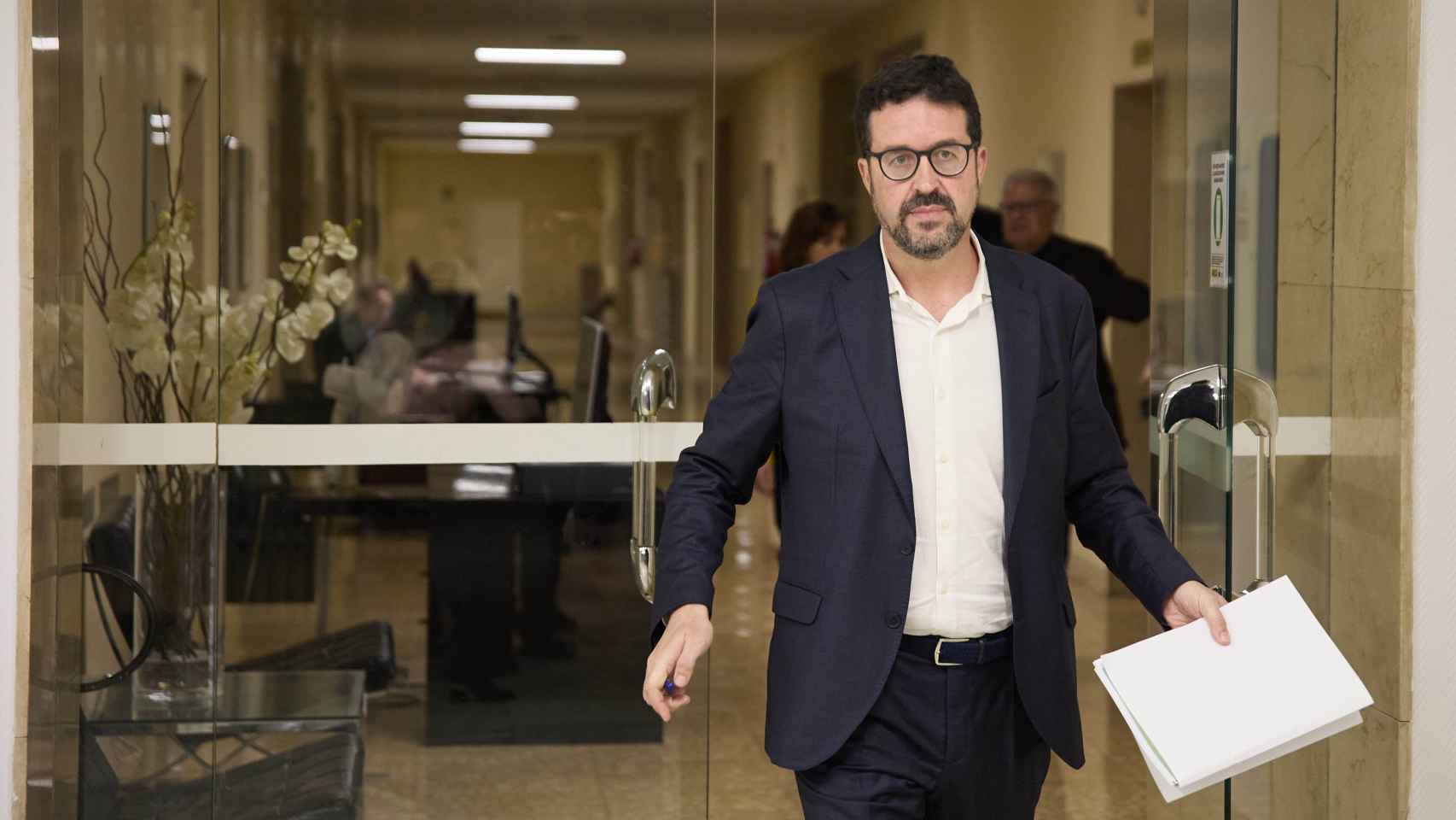 El secretario de Estado de Trabajo, Joaquín Pérez Rey, a su llegada a una reunión del Ministerio de Trabajo
