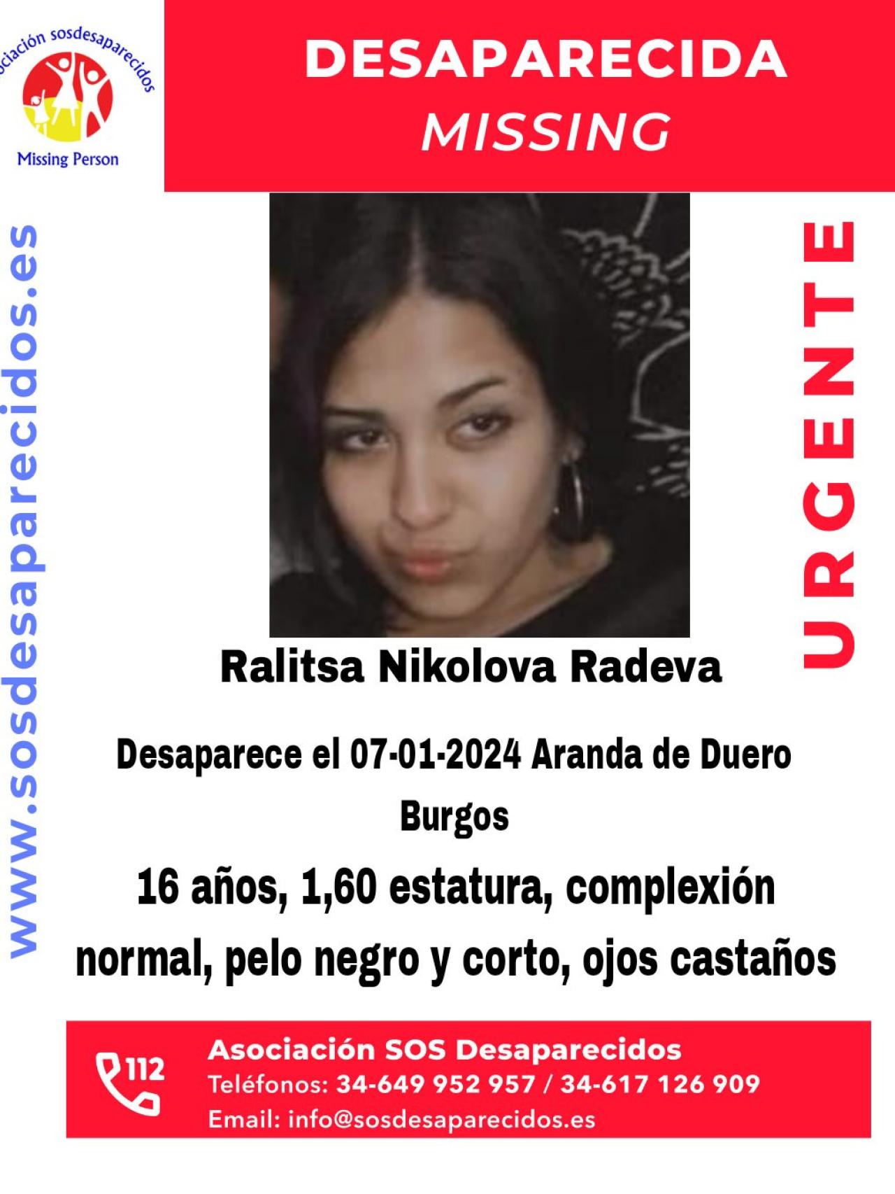 Cartel de desaparición de Ralitsa Nikolova.