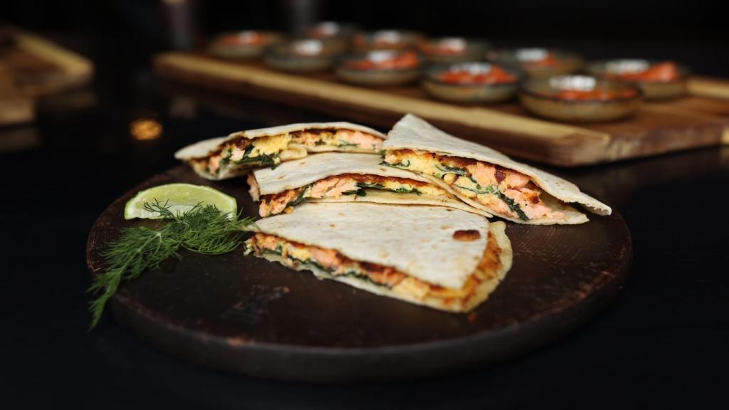 Taco mexicano con salmón noruego