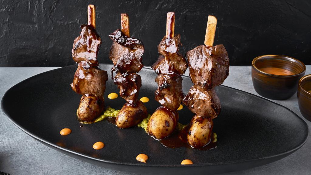 Anticucho de corazón de res de Pucará.