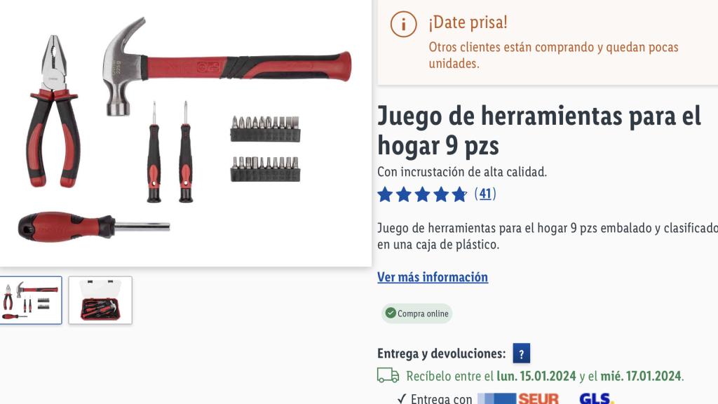 Juego de herramientas.