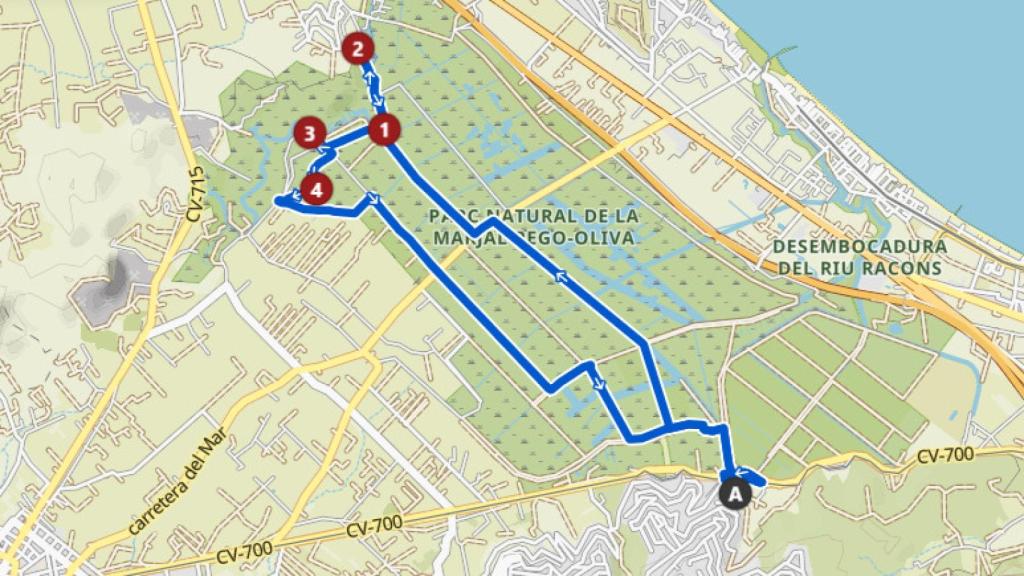 La ruta circular de 16km es una de las más completas para visitar el parque.