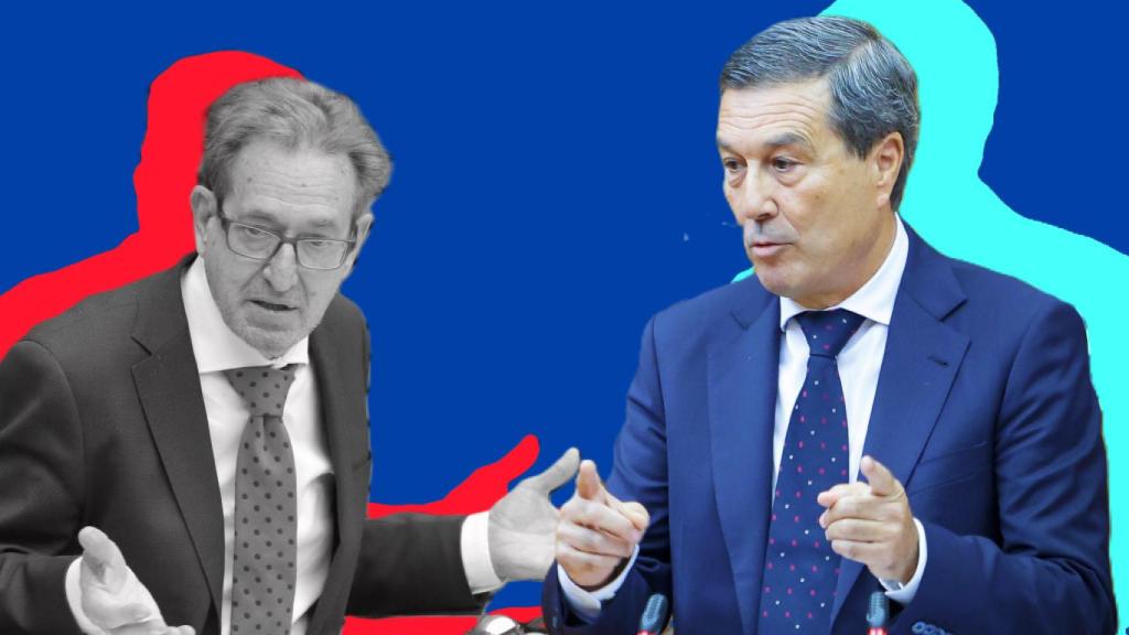 A la izquierda el esconseller socialista de Sanidad, Miguel Mínguez , y a la derecha el actual conseller 'popular', Marciano Gómez.