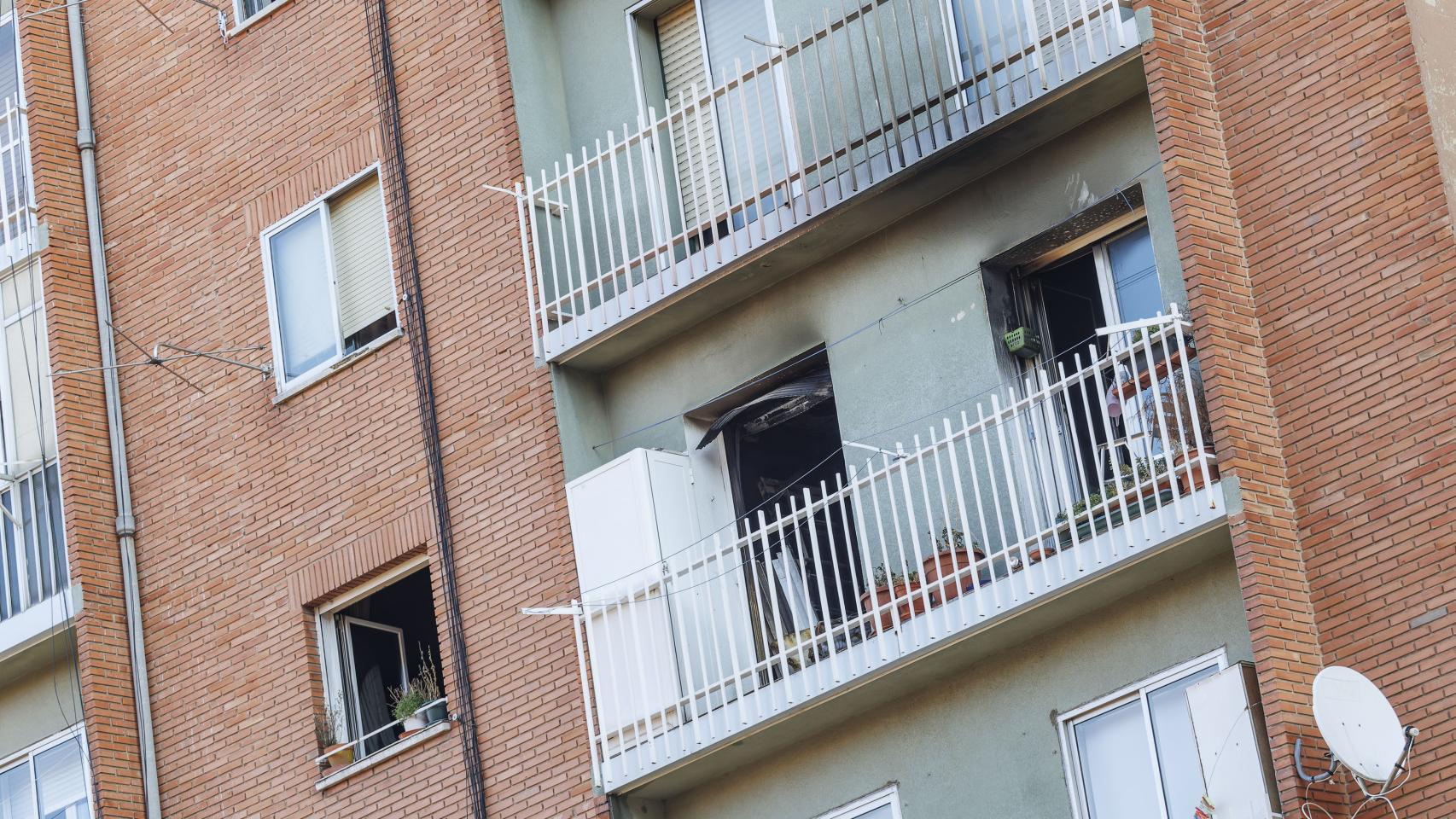 Vivienda de Burgos en la que se a originado el incendio