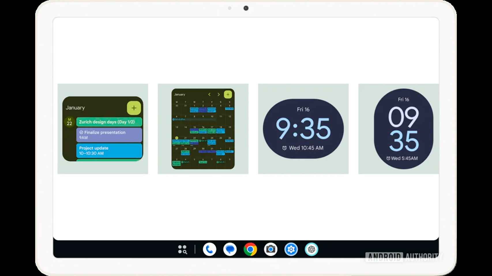 Imagen de los widgets activados en la pantalla de bloqueo de una tablet Android