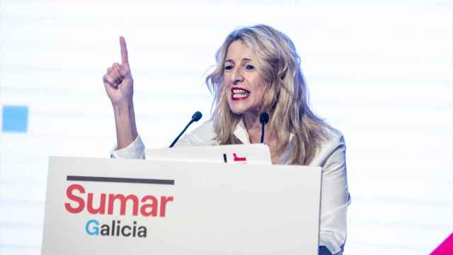 La líder de Sumar, Yolanda Díaz, este viernes en Vigo.