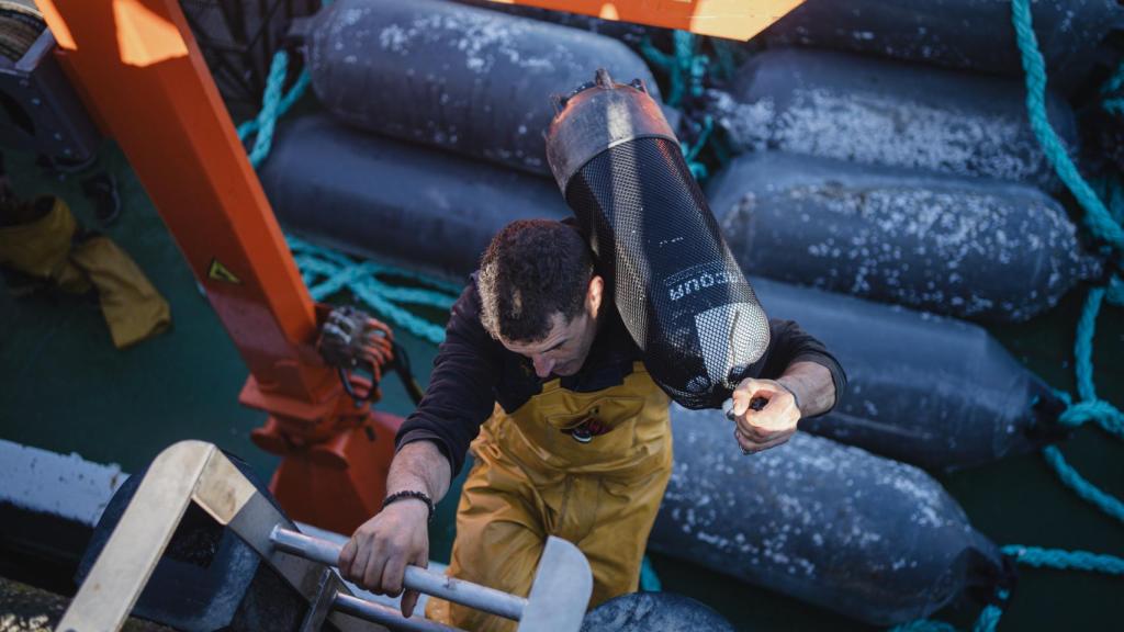 Los marineros descargan en el puerto tras terminar de faenar