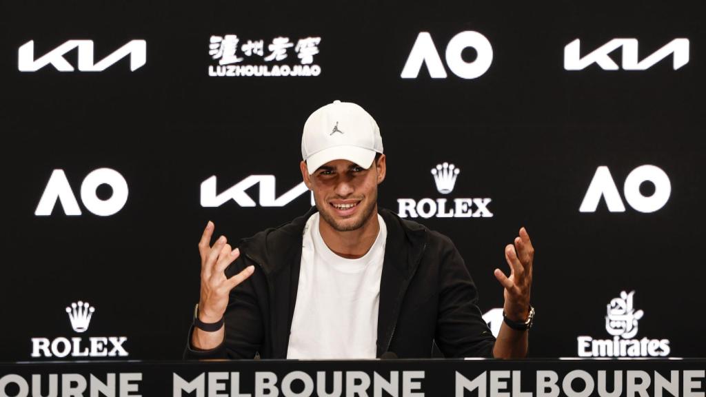 Carlos Alcaraz, en la rueda de prensa del Abierto de Australia