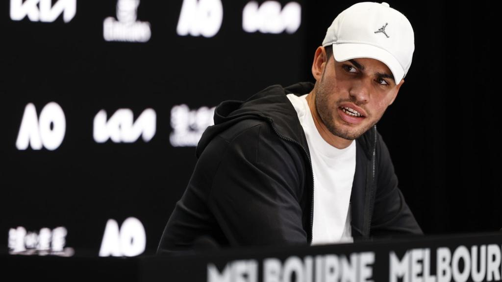 Carlos Alcaraz, en la rueda de prensa del Abierto de Australia