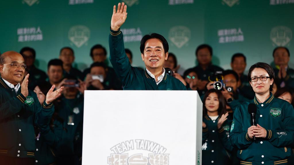 Lai Ching-te, después de ganar Las elecciones presidenciales en Taipei, Taiwán.