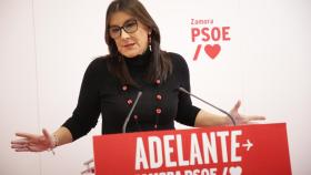 La secretaria de Organización del PSOE de Castilla y León, Ana Sánchez, en Zamora