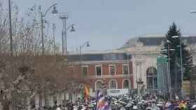 El desfile de banderas de Pingüinos, este sábado en Valladolid.