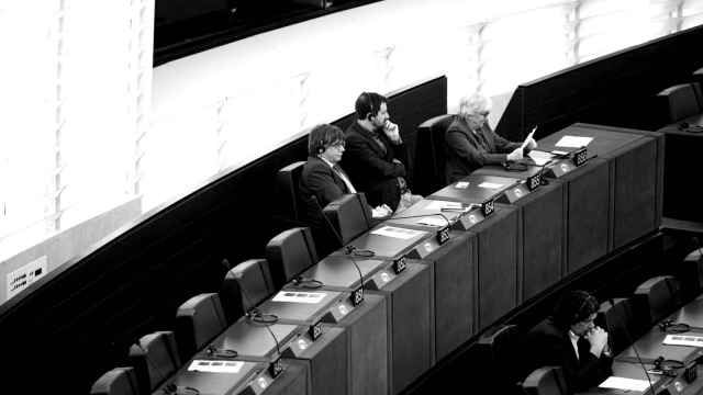 El expresidente de la Generalitat, Carles Puigdemont, en el Parlamento Europeo en diciembre.
