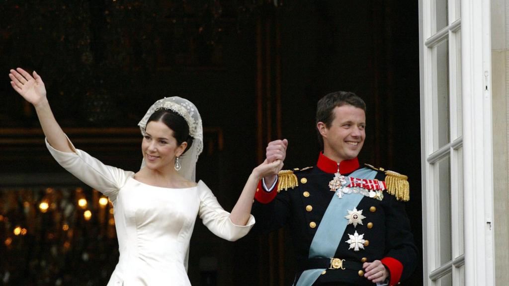 Mary y Federico, en su boda.