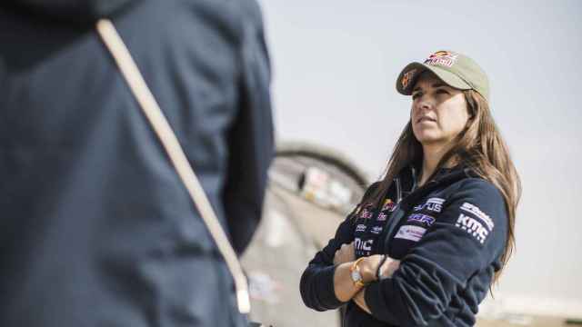 La piloto burgalesa Cristina Gutiérrez, en el Rally Dakar.