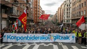Imagen de la manifestación de este sábado en Bilbao