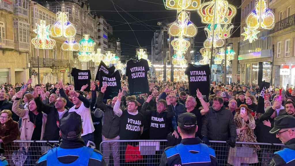 Acto del apagado de luces de la Navidad de Vigo, a 14 de enero de 2024.