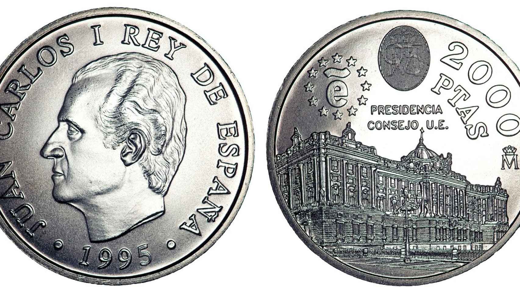 Moneda de plata de 2000 pesetas de 1995.