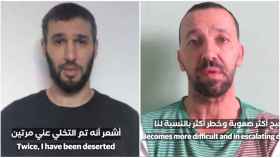 Itay Svirsky (izquierda) y Yossi Sharabi (derecha), en el vídeo difundido por Hamás el domingo por la tarde.