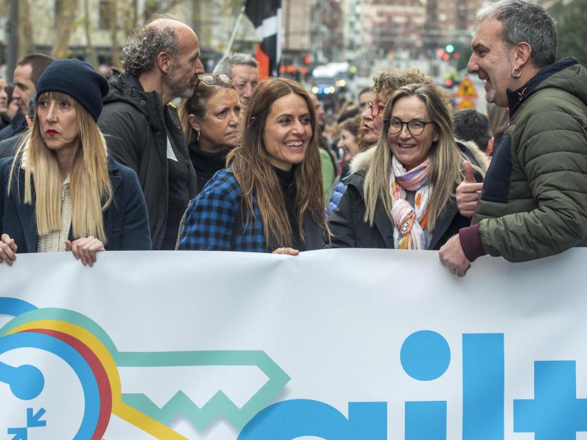 La actriz Itziar Ituño en la manifestación de apoyo a los terroristas de ETA presos.