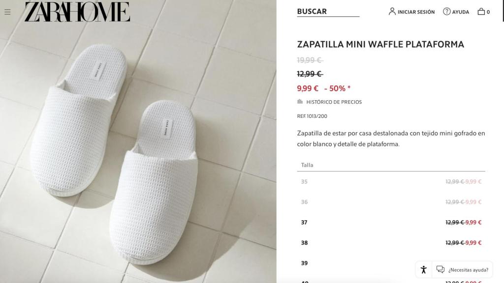 Zapatillas de estar por casa.