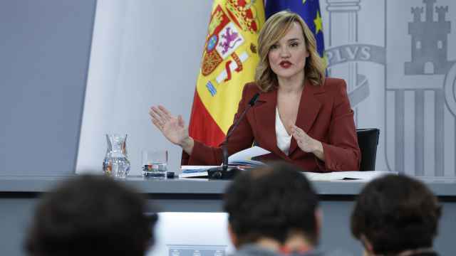 La ministra de Educación y portavoz del Gobierno, Pilar Alegría, este martes en rueda de prensa.