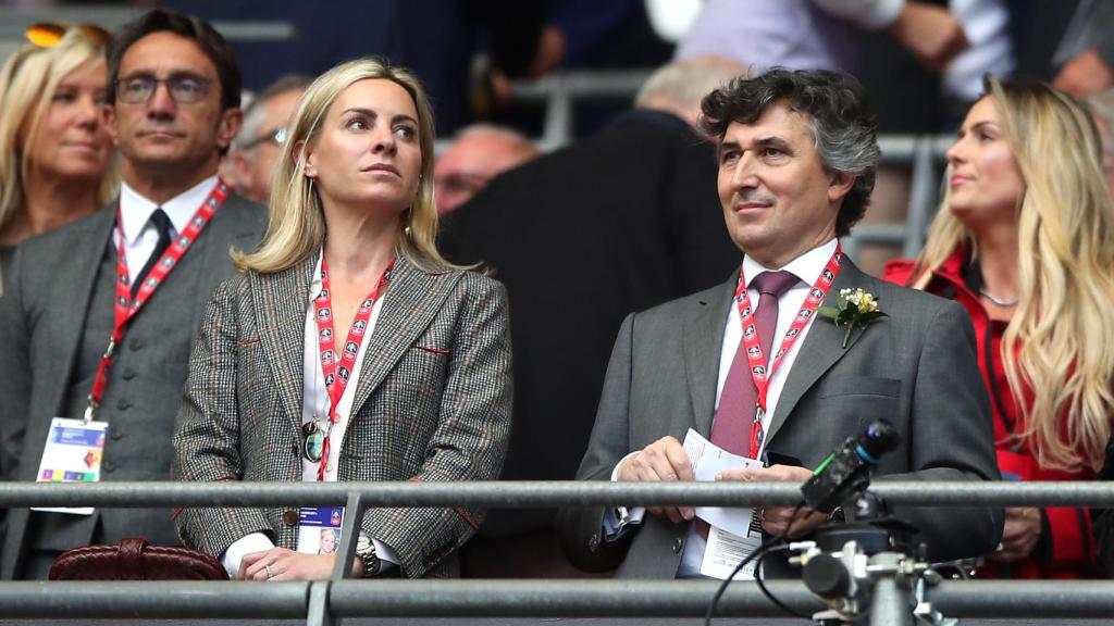 Gino Pozzo, a la derecha, durante un partido de fútbol.