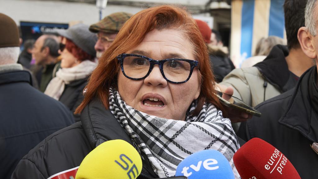 Engracia Rivera en un acto contra la derogación de la Ley de Memoria Histórica.