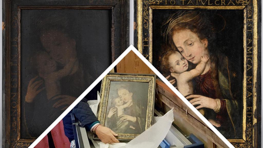 La iglesia de La Santísima Trinidad de Segovia recupera tres obras calcinadas por las llamas.