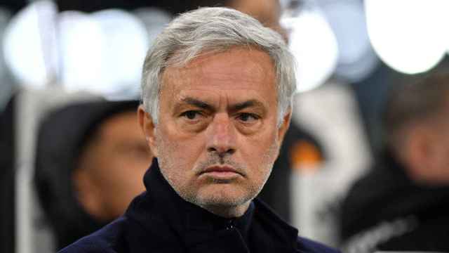 José Mourinho, durante un partido con la Roma.