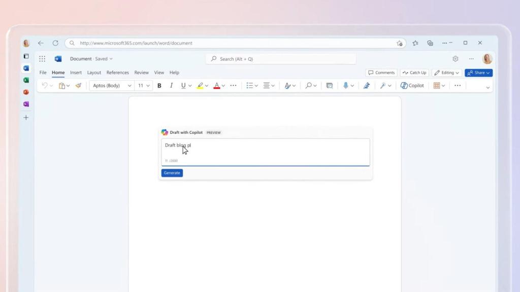 Copilot Pro permite usar la IA en Microsoft Word y otras apps ofimáticas