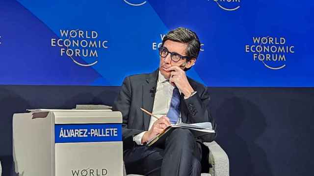 José María Álvarez-Pallete, presidente de Telefónica, durante su participación en el Foro de Davos de 2024.