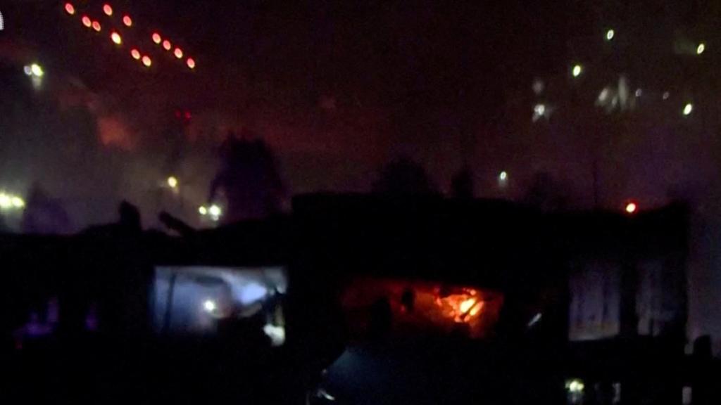 Uno de los edificios en Erbil afectados por el ataque de Irán.