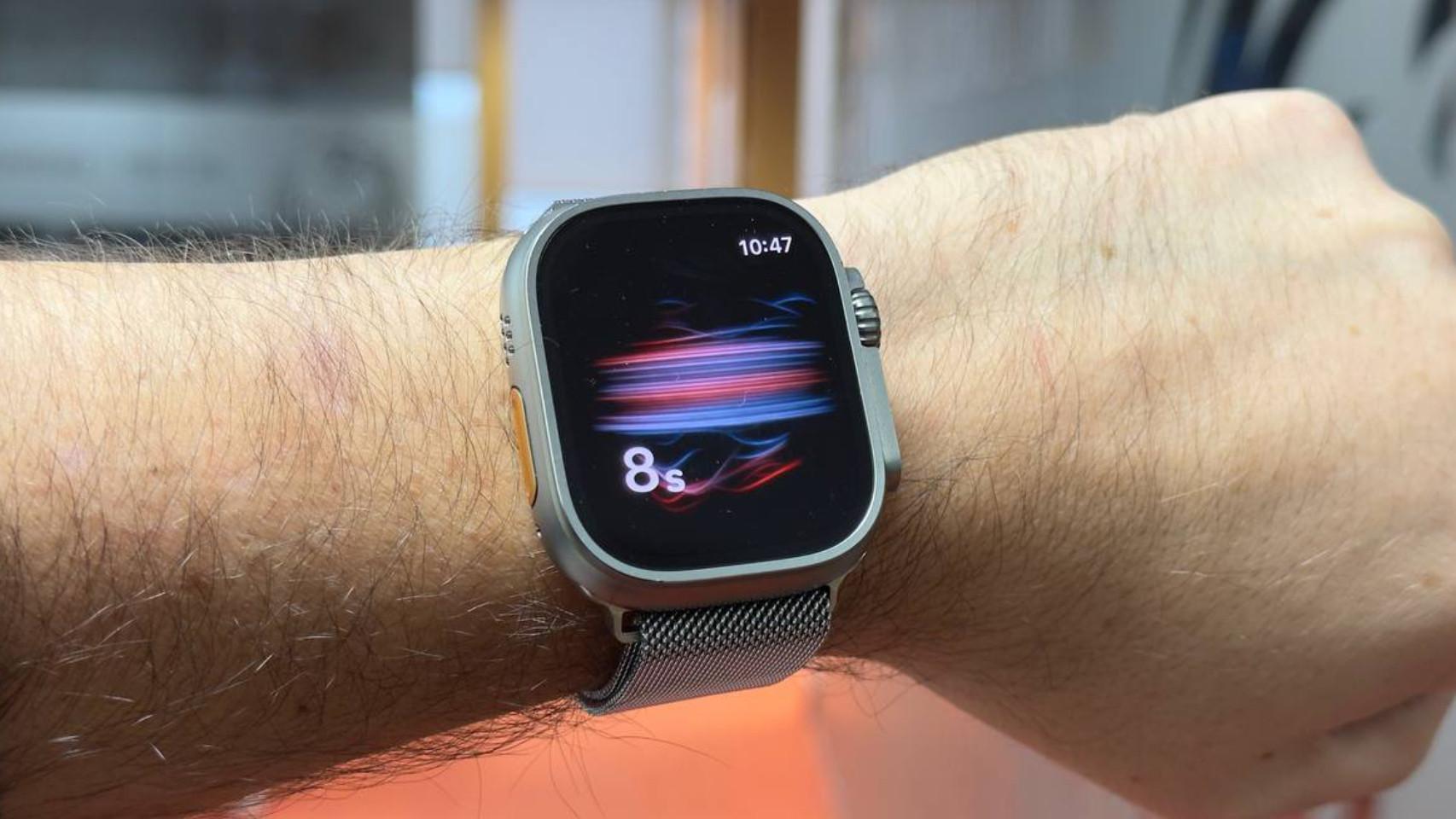 El Apple Watch Ultra 2 midiendo el oxígeno en sangre.