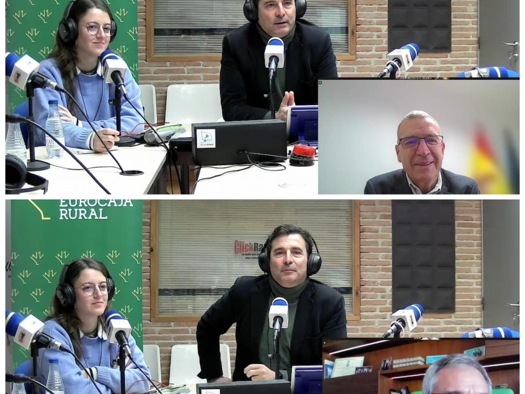Francés Boya y Javier López Martín con Javier López y Candela Gálvez en un momento del programa