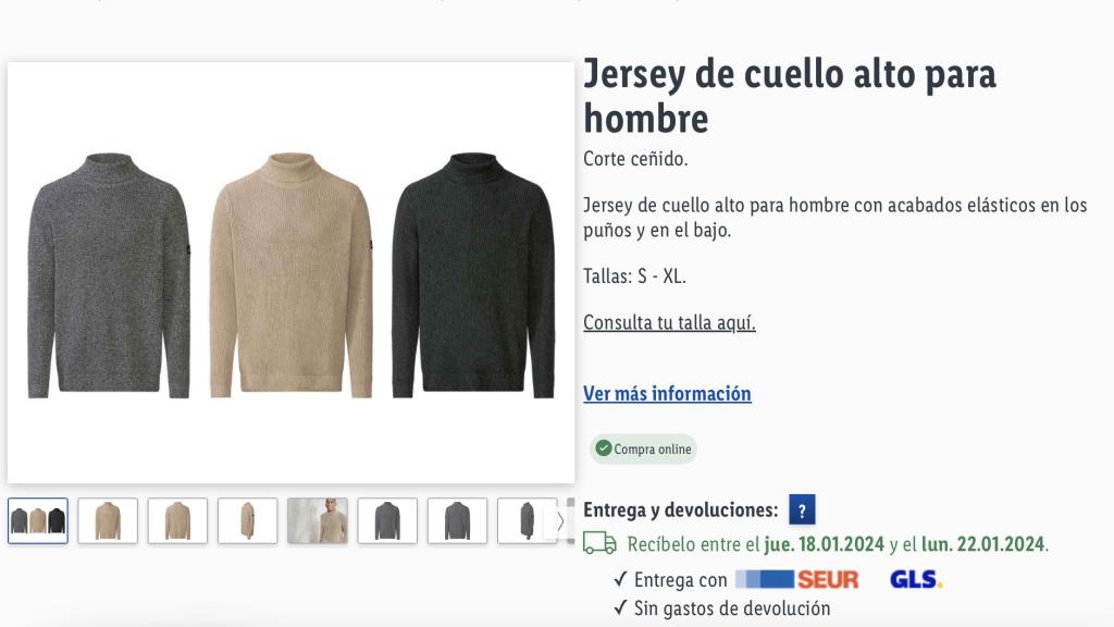 Jersey de cuello alto.
