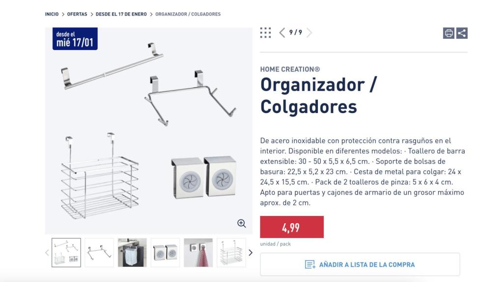 Organizadores y colgadores.