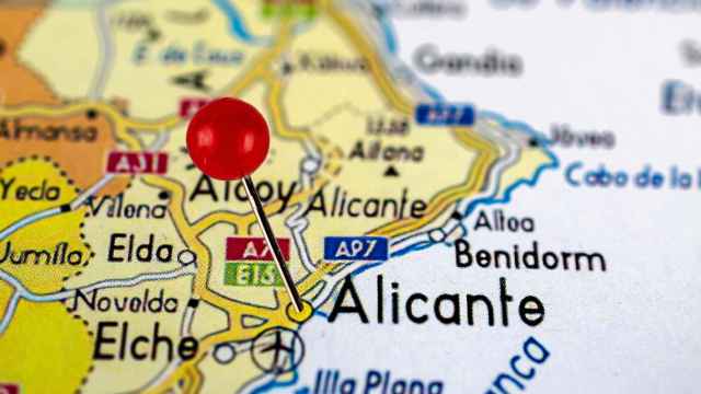 Mapa de la provincia de Alicante, en una imagen deShutterstock.